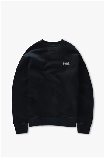 7 Days Active, Organic Fitted Crewneck, Black